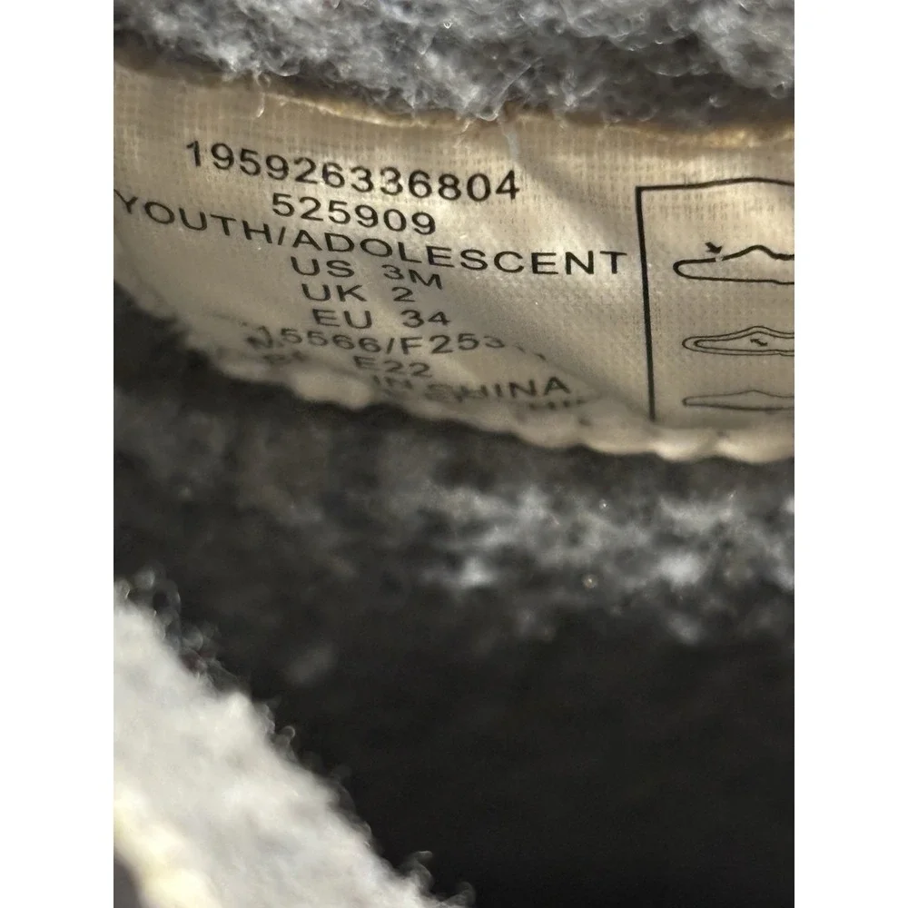 Lands End Snow Flurry Insulated Winter Boots Gray Fleece Lined Unisex Size 3
